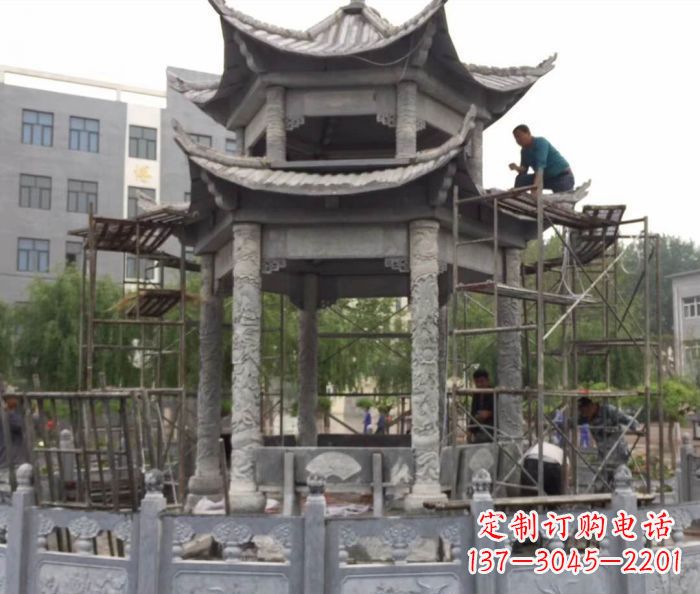 辽阳仿古双层石雕凉亭 (5)