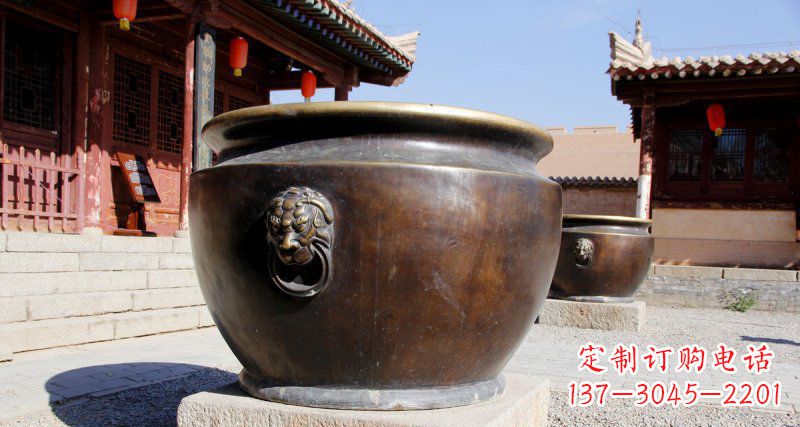 辽阳仿古圆形水缸铜雕