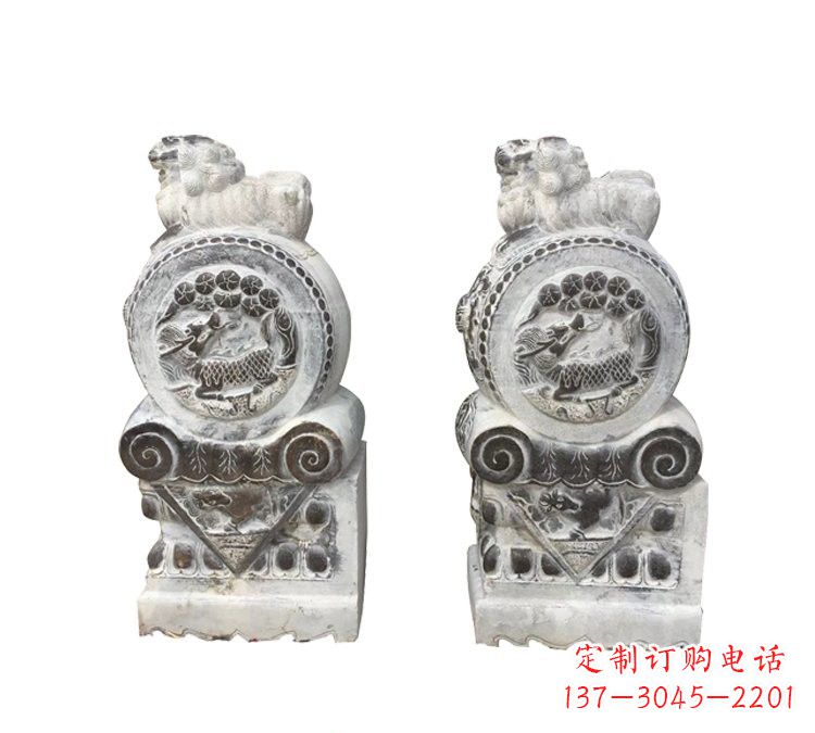 辽阳仿古镇宅狮子抱鼓石