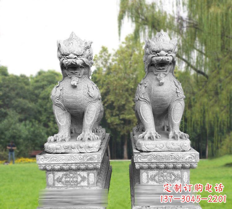 辽阳仿古坐式麒麟石雕