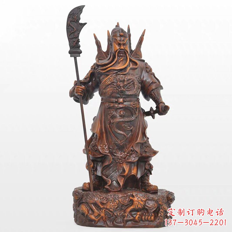辽阳精美关公铜雕像,古朴高雅