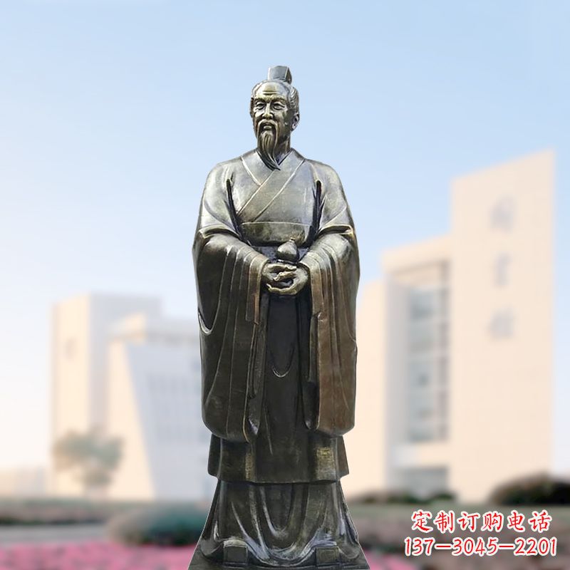 辽阳仿铜玻璃钢扁鹊雕塑