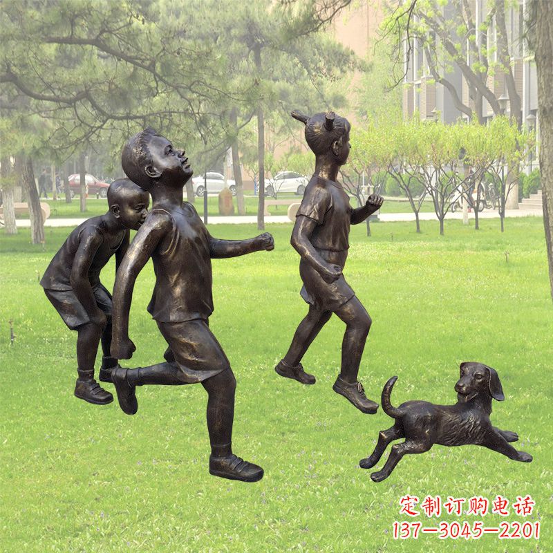 辽阳仿铜跑步小孩雕塑