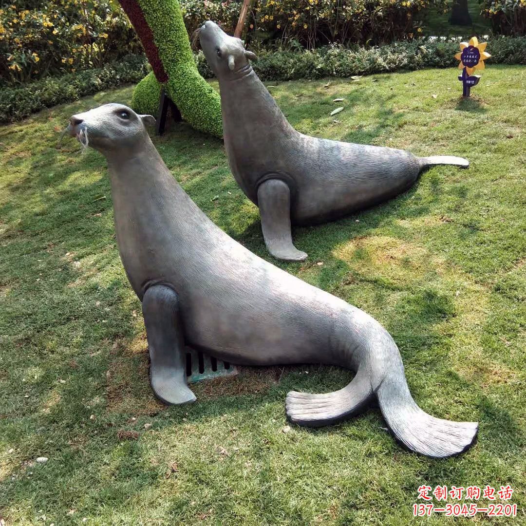 辽阳精美玻璃钢海豹雕塑