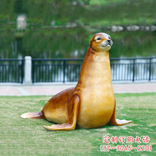 辽阳仿真玻璃钢海豹雕塑,活力与艺术完美结合