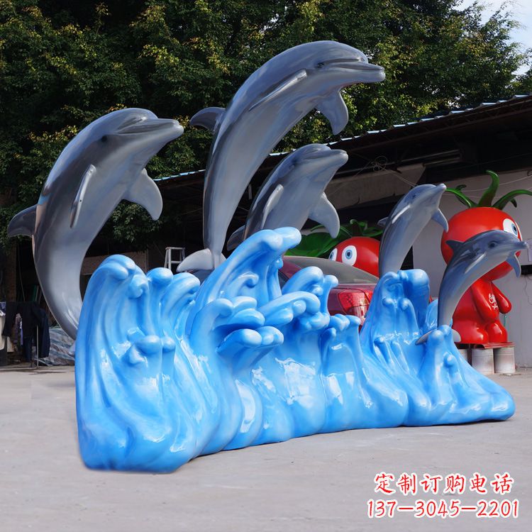 辽阳艺术精美的海豚玻璃钢雕塑