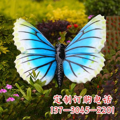 辽阳仿真蝴蝶_蓝白色款60x68x35