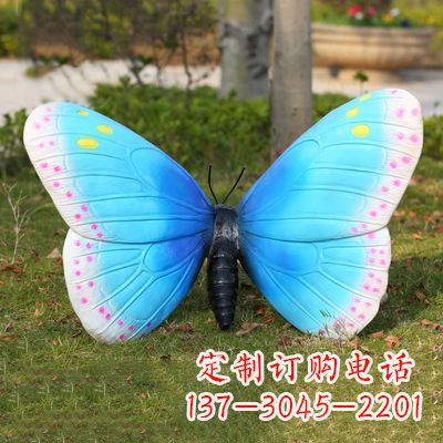 辽阳仿真蝴蝶_蓝白色款35x65x42