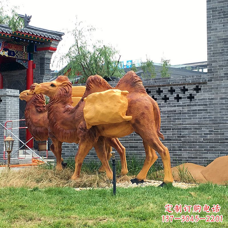 辽阳仿真骆驼景观雕塑-景区景点仿真动物景观摆件