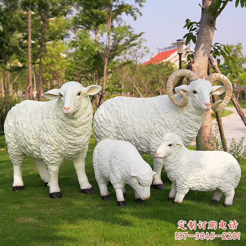 辽阳仿真绵羊雕塑-农家院庭院仿真动物摆件