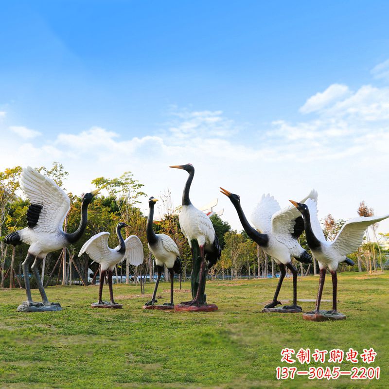 辽阳雕刻传统文化,精美仙鹤雕塑