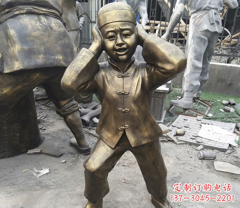 辽阳儿童放鞭炮铜雕