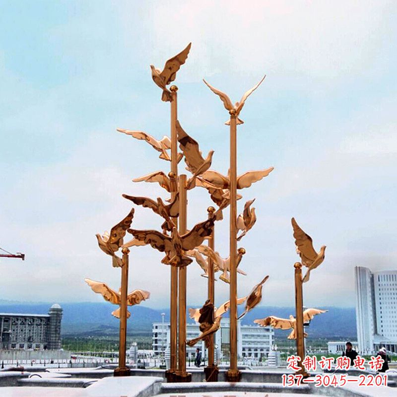 辽阳中领雕塑传承祥和和平的和平鸽雕塑