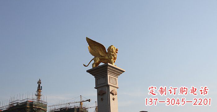 辽阳飞狮黄铜室内狮子雕塑