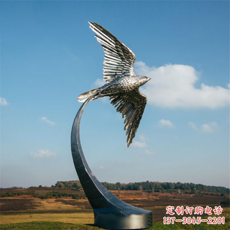 辽阳飞翔老鹰景观不锈钢雕塑