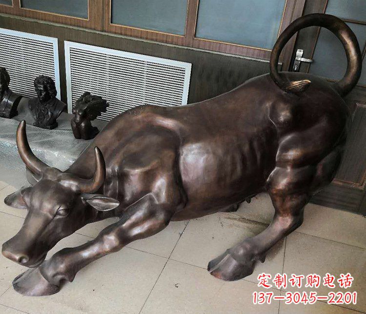 辽阳传统工艺精美牛铜雕塑