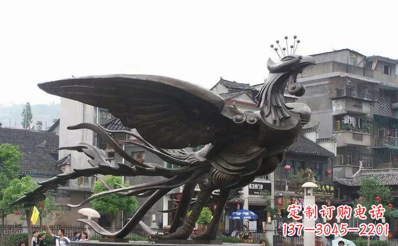 辽阳凤凰公园景观铜雕