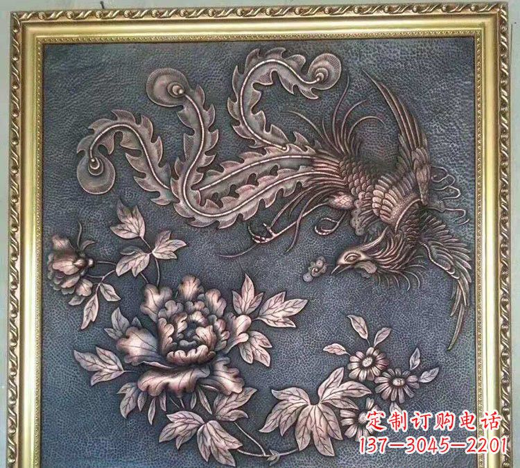 辽阳凤凰牡丹铜浮雕