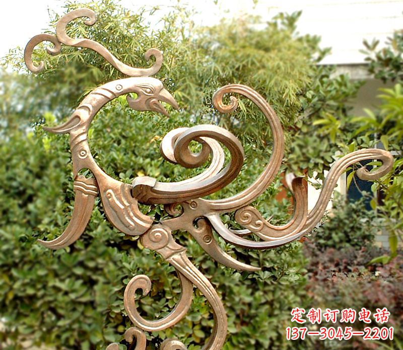 辽阳精美精致的凤凰铜雕