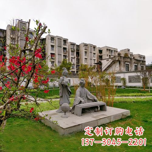 辽阳凤求凰司马相如与卓文君雕塑-小区园林历史人物情景雕塑