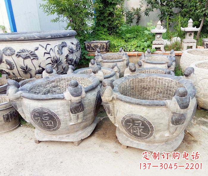辽阳福禄招财石雕水缸