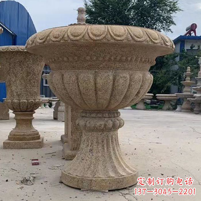 辽阳高墩欧式石雕花盆