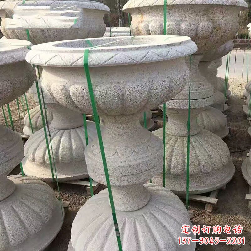 辽阳高墩砂岩石雕花盆