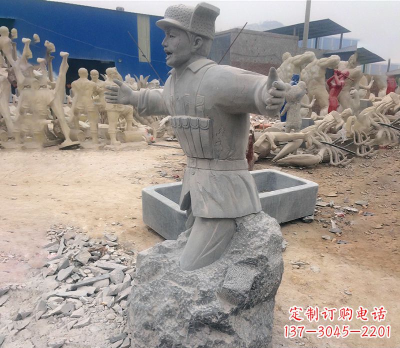 辽阳中领雕塑荣誉历史革命先驱黄继光石雕