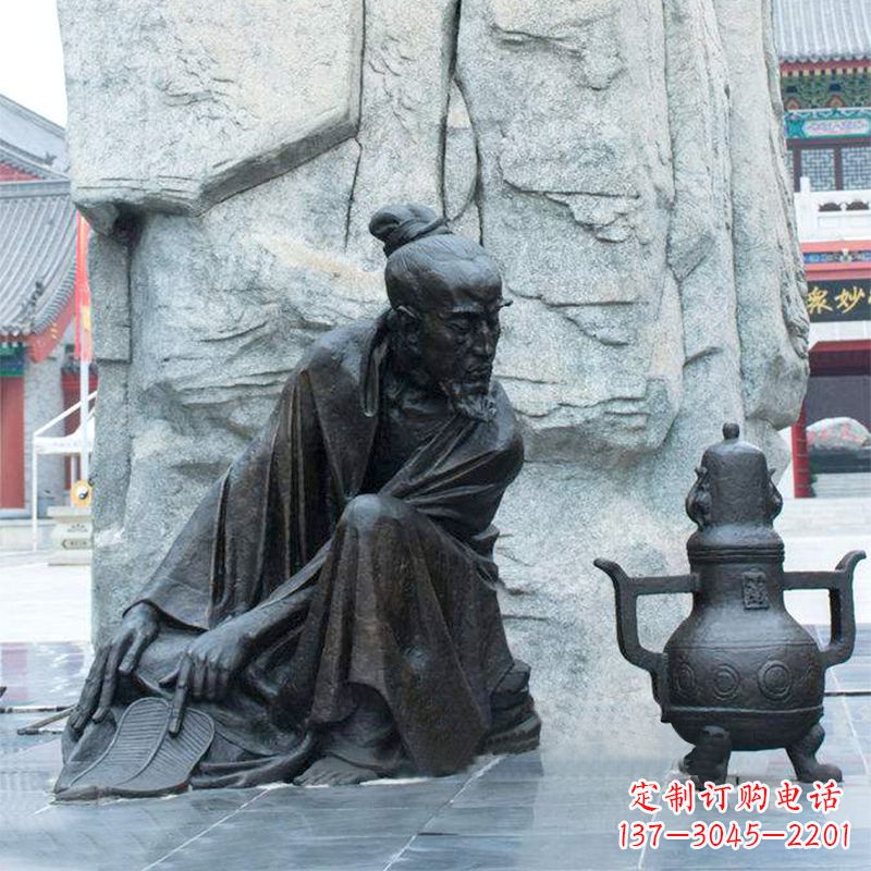 辽阳中国医史传承葛洪炼丹情景雕塑