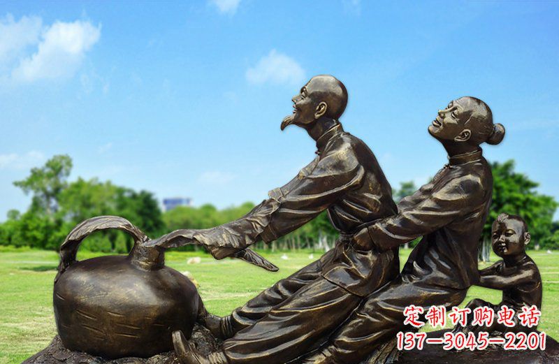 辽阳和谐之美,铜雕萝卜雕塑