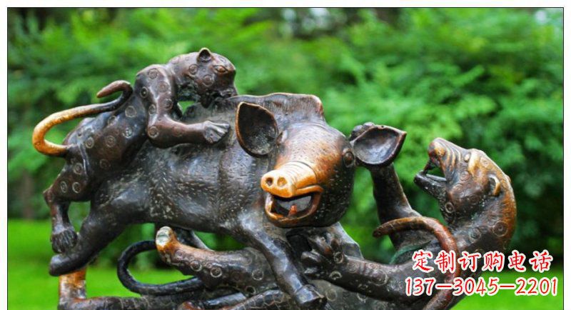 辽阳艺术精美的豹子铜雕