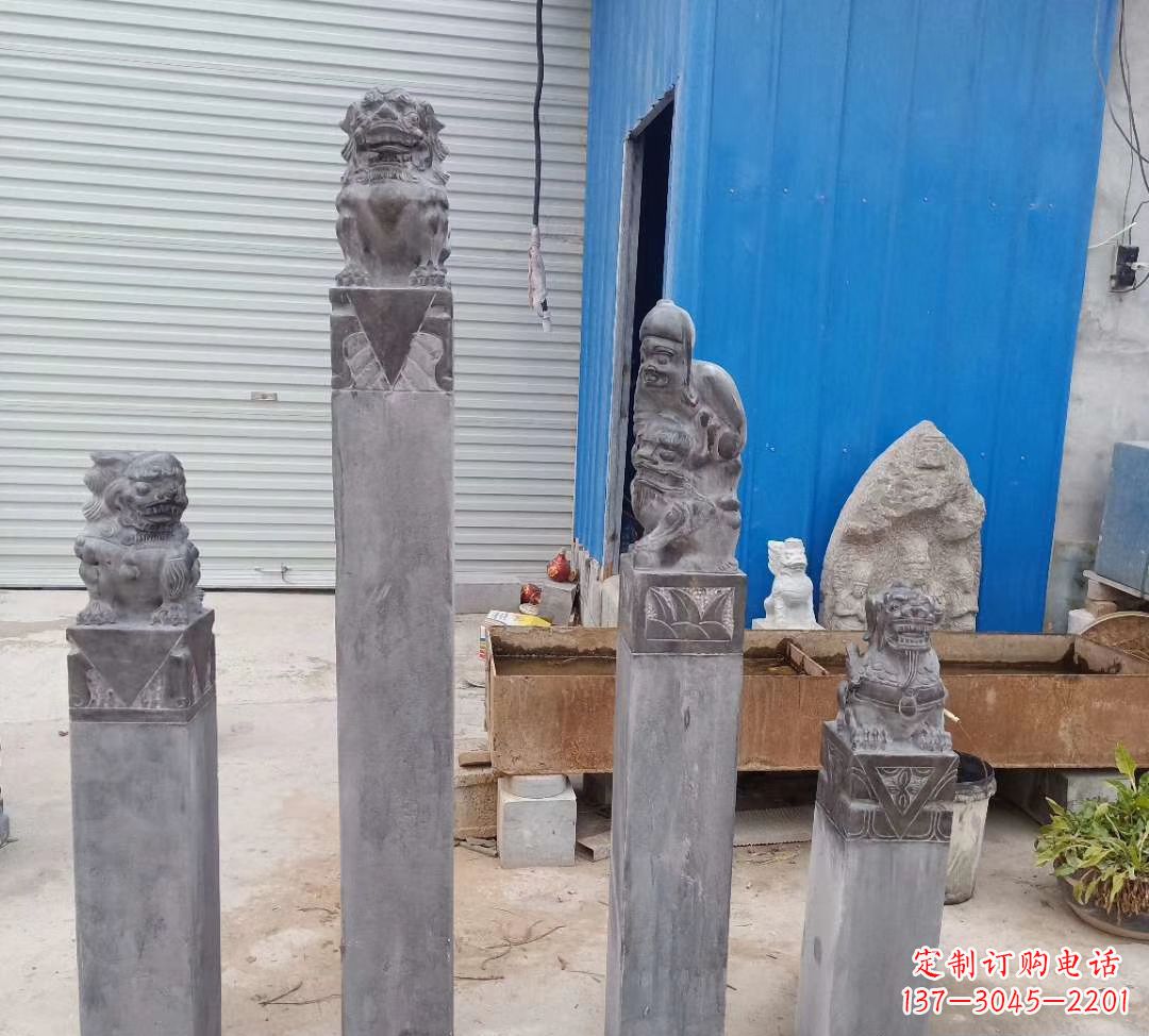 辽阳中领雕塑定制杰出的仿古狮子拴马桩