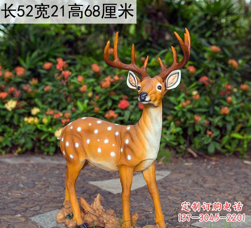 辽阳精美制作玻璃钢仿真梅花鹿雕塑