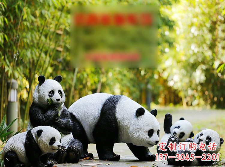 辽阳玻璃钢仿真熊猫雕塑