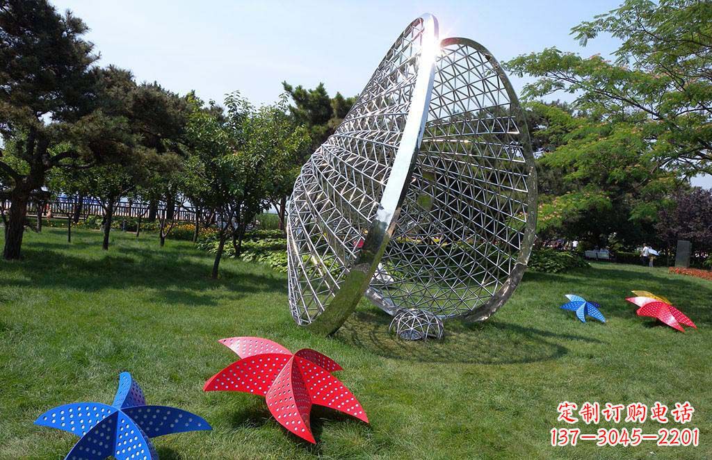 辽阳精美不锈钢贝壳海星景观雕塑