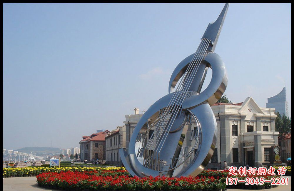 辽阳YFZD-001不锈钢抽象大提琴雕塑
