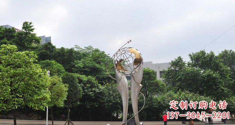 辽阳中领雕塑精致大气的不锈钢地球雕塑