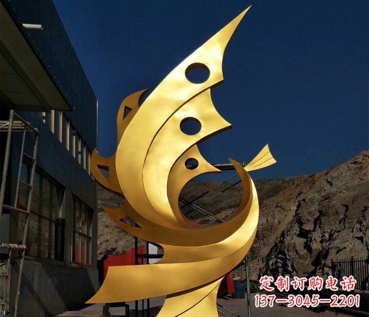 辽阳精美不锈钢抽象凤凰景观雕塑