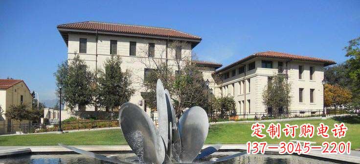 辽阳公园不锈钢抽象花朵喷泉雕塑