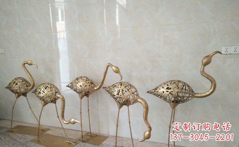 辽阳公园不锈钢抽象火烈鸟动物雕塑