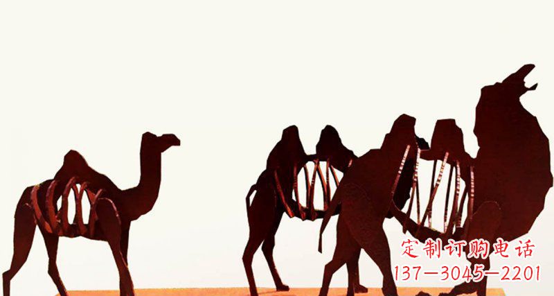 辽阳放飞梦想的骆驼不锈钢抽象剪影雕塑
