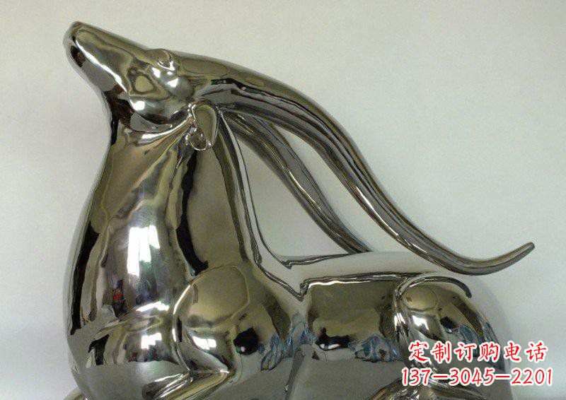 辽阳中领雕塑定制公园装饰不锈钢羚羊雕塑