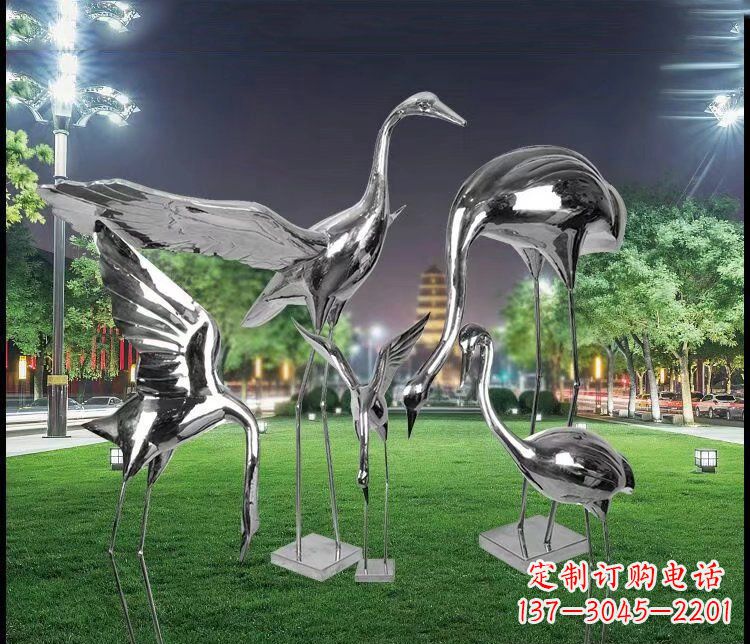 辽阳大型不锈钢仙鹤雕塑