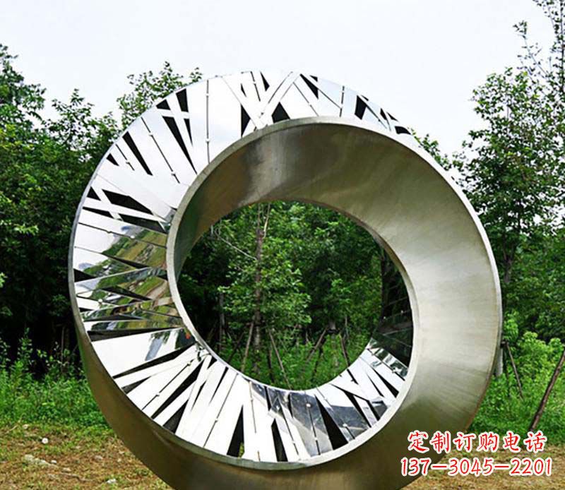 辽阳符号意义深刻的不锈钢抽象圆环雕塑