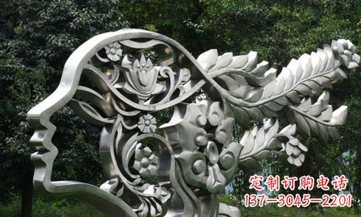 辽阳美丽如梦不锈钢美女雕塑