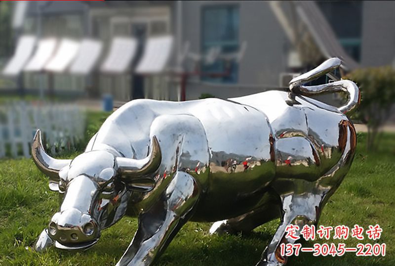 辽阳精致美观的高端不锈钢动物牛雕塑