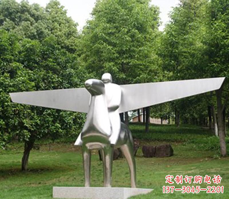 辽阳优雅而独特的不锈钢飞马雕塑