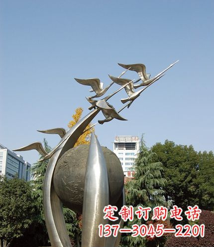 辽阳唯美 大雁不锈钢雕塑