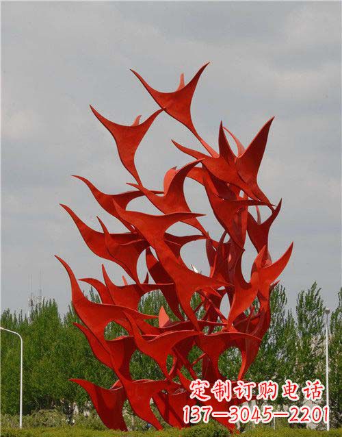 辽阳公园不锈钢飞翔的天鹅雕塑