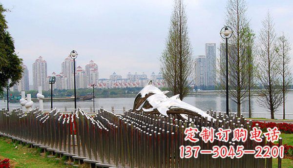 辽阳动物主题不锈钢海豚雕塑